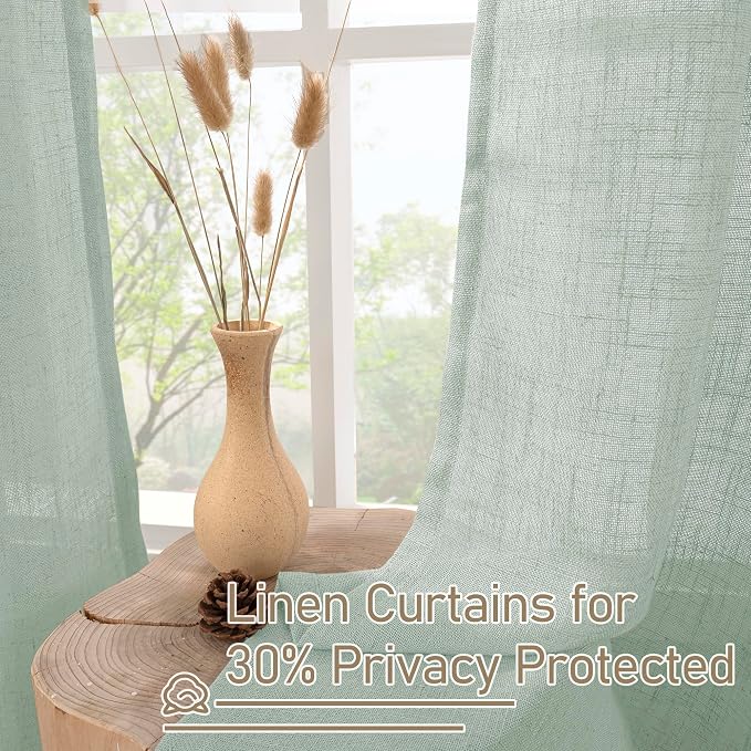 LAMIT Living Room Linen Curtains 95 Inch - Image 5