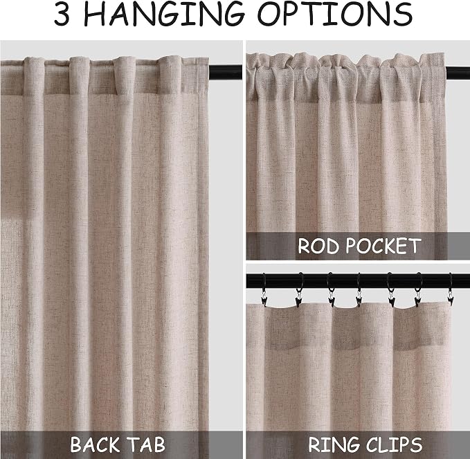Extra Long Curtains 2 Panels 102 Inches Long - Image 3