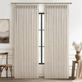 Extra Wide Natural Linen Curtains 84 Inch Length 2 Panels by PleatedDrapes