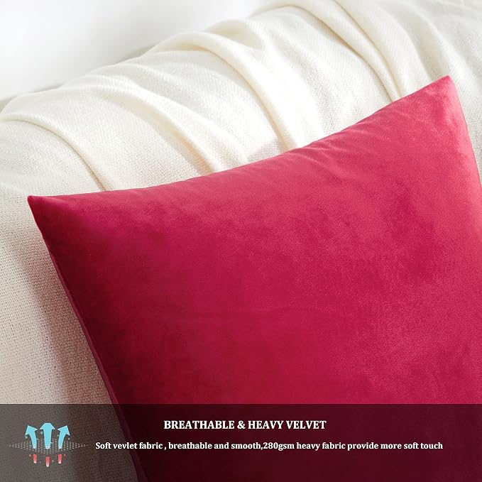 GIGIZAZA Decorative Throw Pillow Covers 16x16, Velvet Sofa Boho Cushion Pillows - Image 6