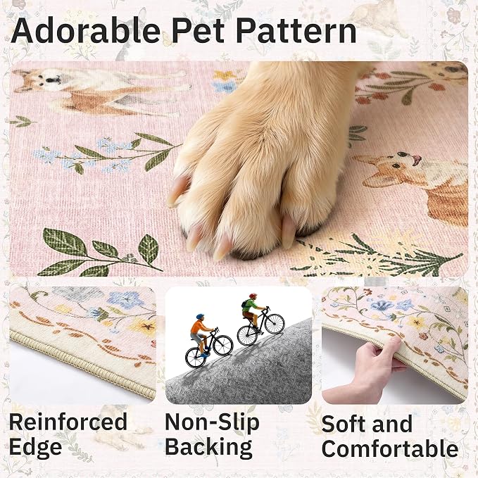 Soalmost Dog 6x9 Pink Area Rugs - Image 7