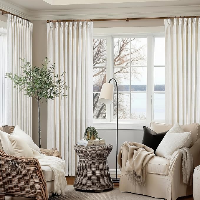 Natural Extra Wide Pinch Pleat 120 Inch Curtains 60 Inch Wide | Memory Trained - Image 8