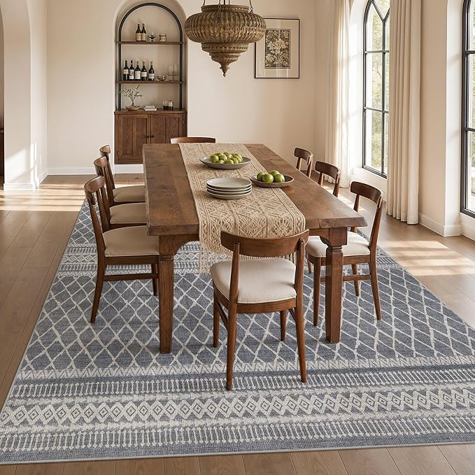 cotiled Boho 5x8 Area Rugs for Living Room: Soft Moroccan Washable Rug | Solve - Image 6