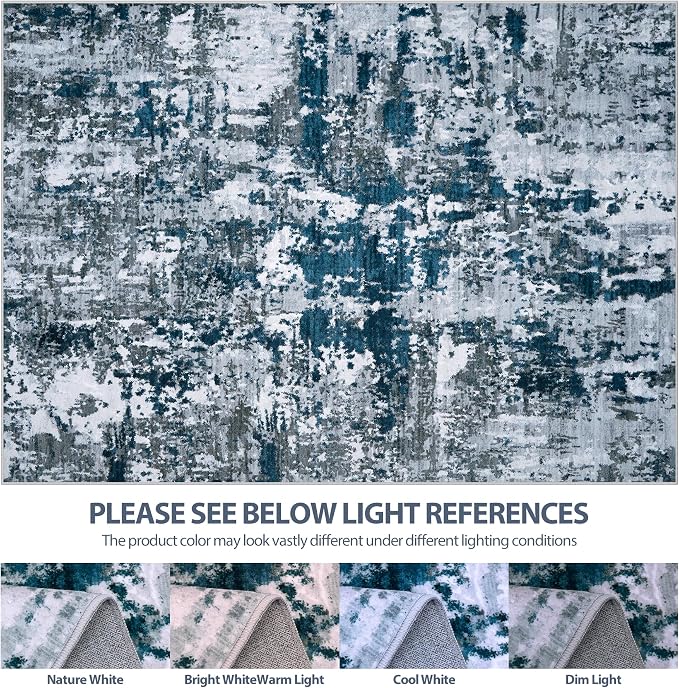 4x6 Area Rugs for Living Room Rug Washable: Abstract Rug for Dining Room - Image 7