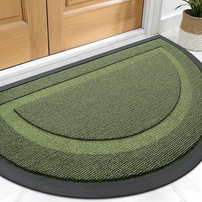 OLANLY Half Circle Front Door Mat Outside 59x34 All-Season Rubber Doormat | by OLANLY