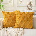 Set of 2 Soft Moroccan Throw Pillow Covers 24x24 Inch Plush Boho Decorative by Cozoomy