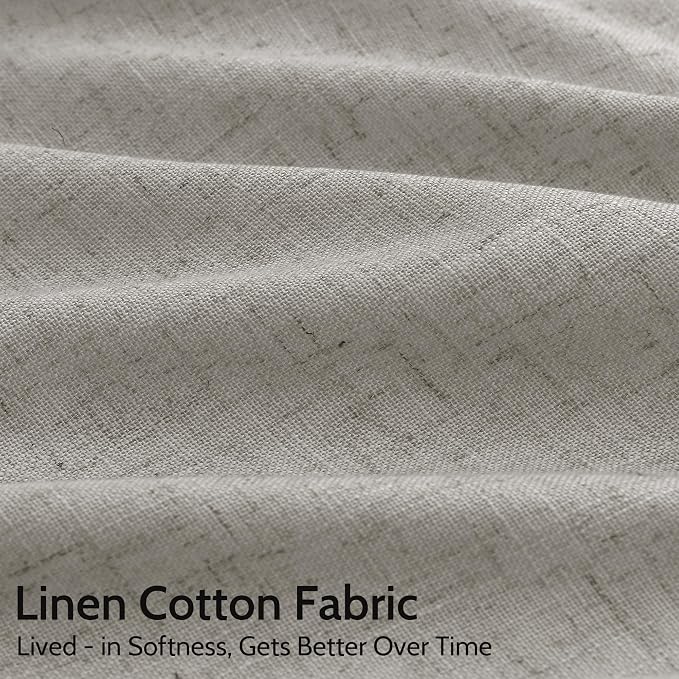 Nanspring Silver Grey Linen Curtains 90 Inch 2 Panels - Image 4