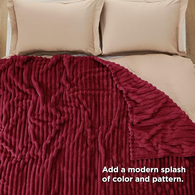 Bedsure GentleSoft Red Blanket for Couch - Image 4