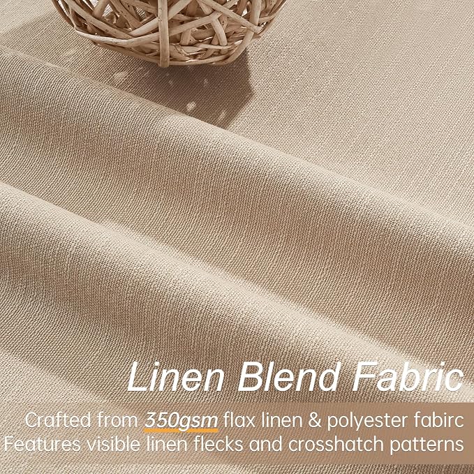 Topfinel Blackout Linen Blend Curtains 84 inch Long 2 Panels, Back Tab - Image 3