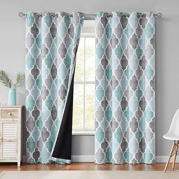 Beauoop 100% Blackout Curtains 84 Inches Long 2 Panels by Beauoop