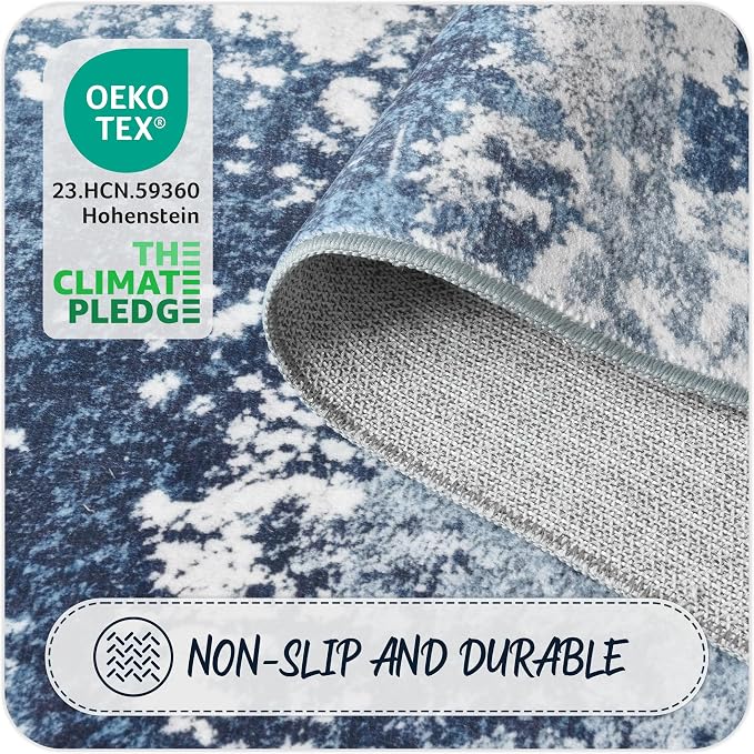 Blue Rug Runners for Hallways Kitchen Non Slip Washable 2x6 Entryway Runner Rugs - Image 4