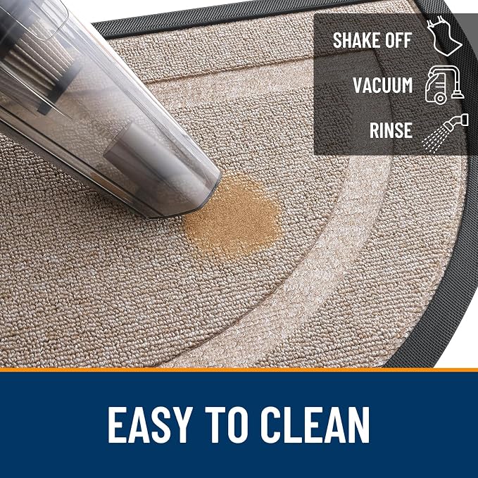 OLANLY Half Circle Front Door Mat Outside 47x23 All-Season Rubber Doormat | - Image 5