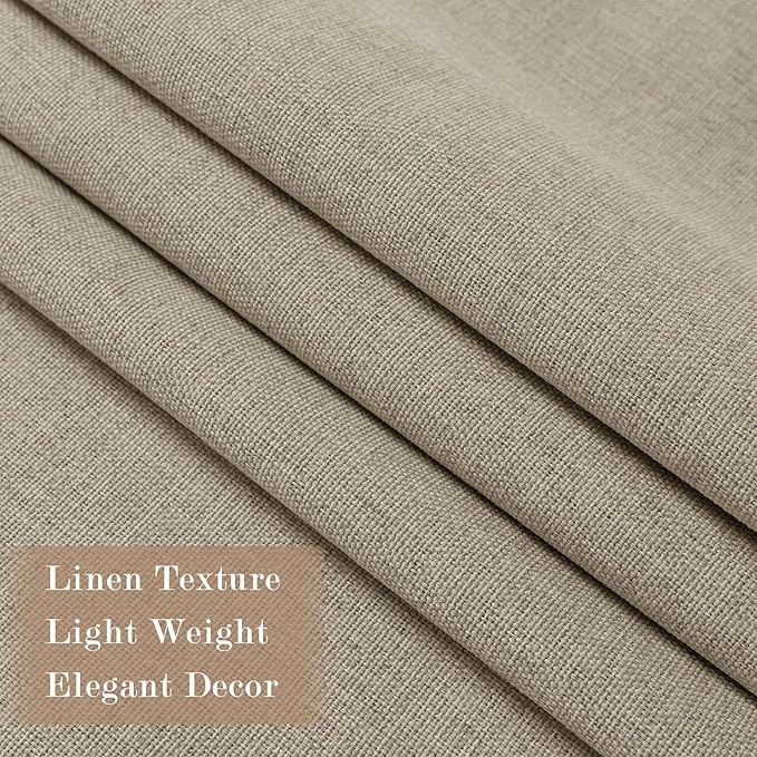 120" Wx96 L Linen Room Divider Drapes for Doorway/Glass Window/Sliding Door/Patio, Extra Wide Pinch Pleated Full Blackout Curtains for Girls Boys Teen Kids Room, 1 Panel, Light Khaki