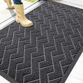 OLANLY Front Door Mat Outside 47x32, All-Season Absorbent Rubber Doormat | Grey by OLANLY