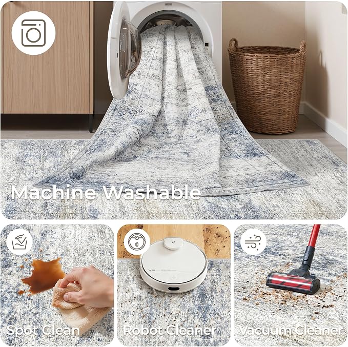 2'6 x 12' Runner Rug Non Slip, Washable Kitchen Rugs, Living Room, Long Rug - Image 8