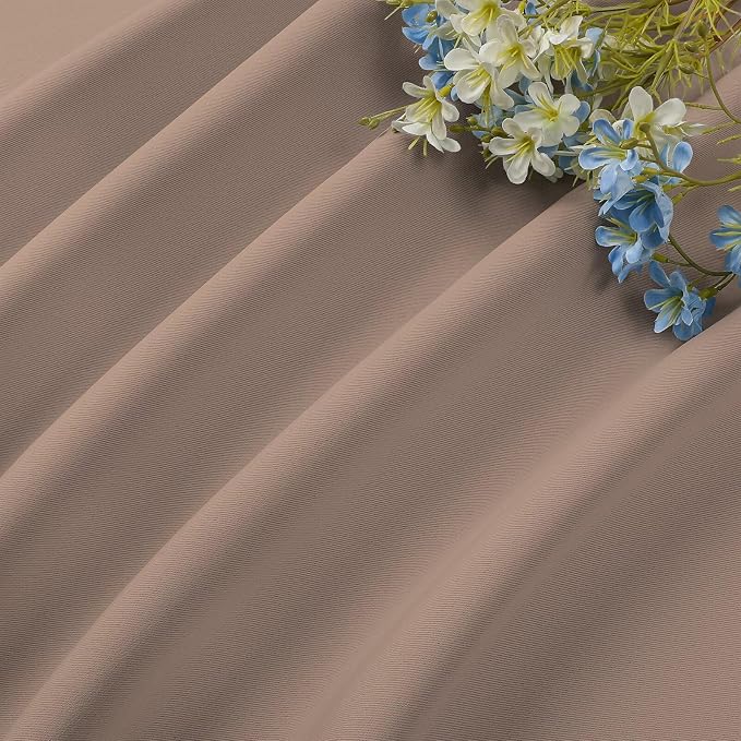 CUCRAF Khaki Blackout Curtains 108 inch Length 2 Panels Set, Rod Pocket Room - Image 7