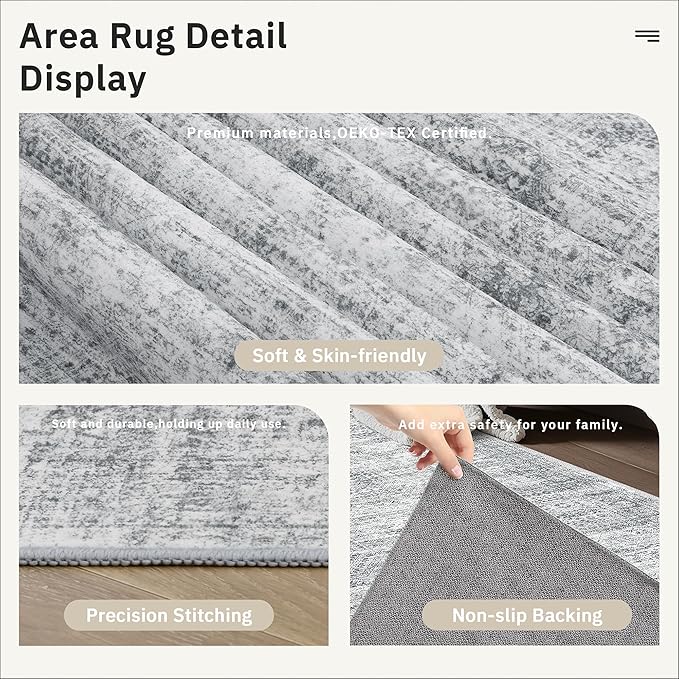 Runner Rug 2'x8' Washable Non-Slip Runner Rugs - Image 6