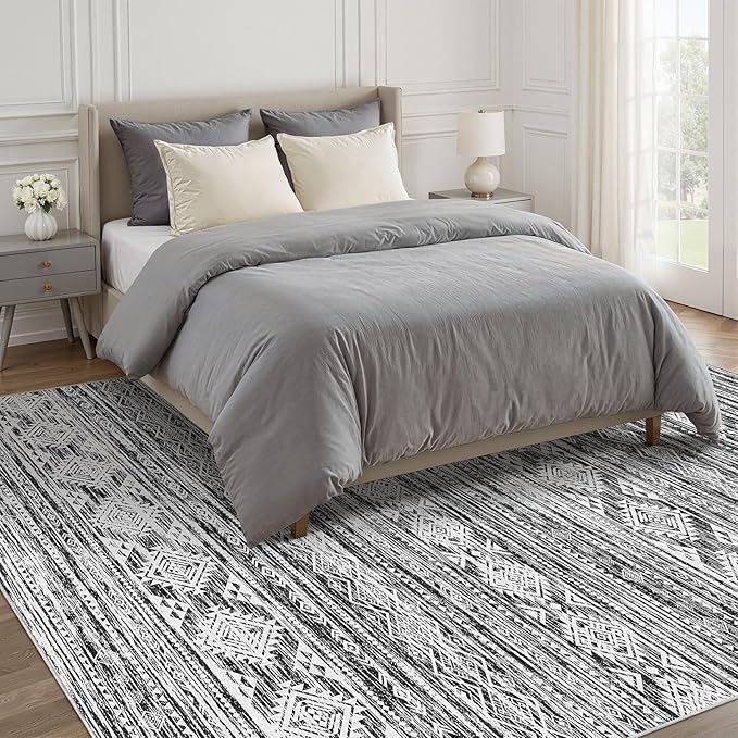 Nakagishi 5x7 Area Rugs Living Room: Washable Large Neutral Soft Rug Stain - Image 5