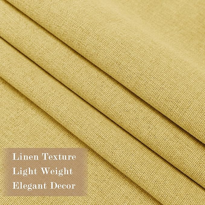 Room Divider Curtains Screen Partitions, Linen Look 100% Blackout Drapery 108 Inches Long, 100" Wide Pinch Pleated Window Drapes, Privacy Protecting, Light Blocking, (1 PC, Yellow)