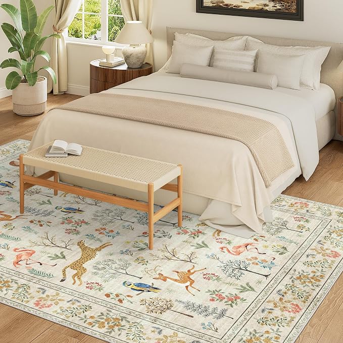 DUKINO 5x7 Area Rugs, Washable Animal Rug - Image 5