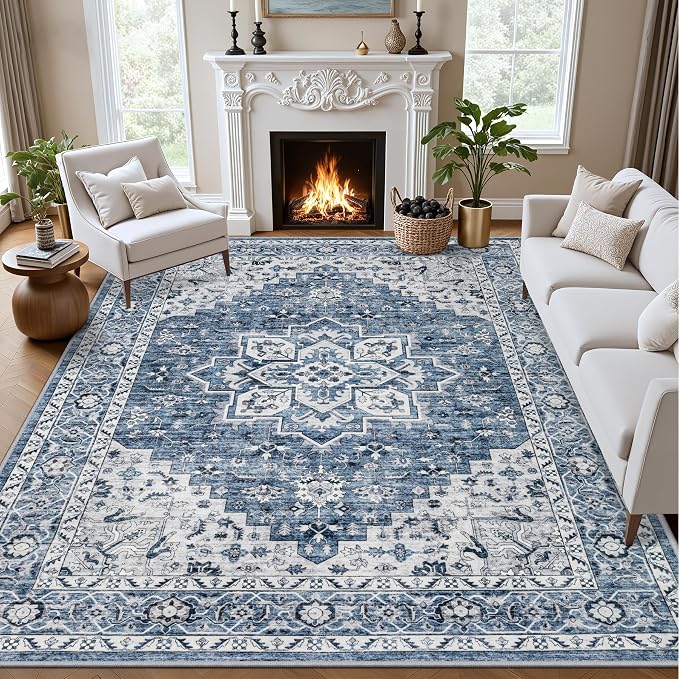 10x12 Area Rugs Living Room: Washable Boho Rug by EXPEDIX
