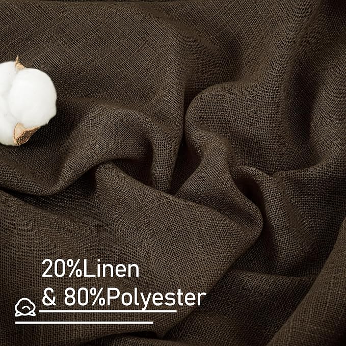 Dark Brown Sheer Linen Curtains - Image 3