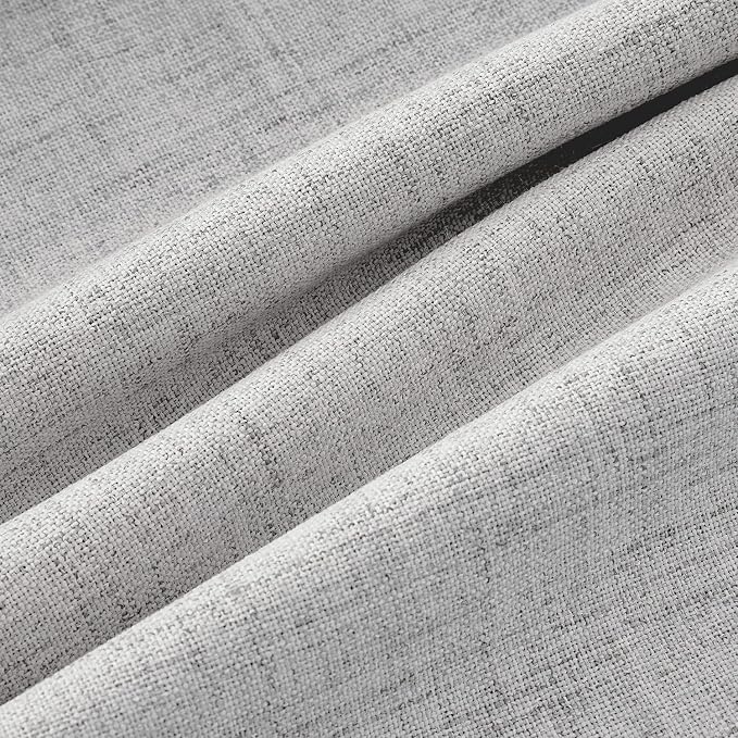 MIULEE 100% Blackout Linen Curtains 42 x 63 Inch Greyish White 2 Panels | - Image 9