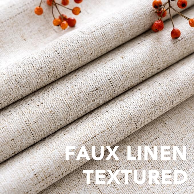 H.VERSAILTEX Linen Blackout Curtain Durable Thick Textured Linen Look 100% - Image 5