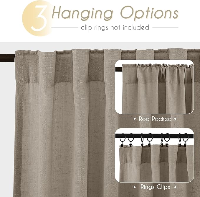 Taupe Linen Curtains 120 inches Long - Image 6