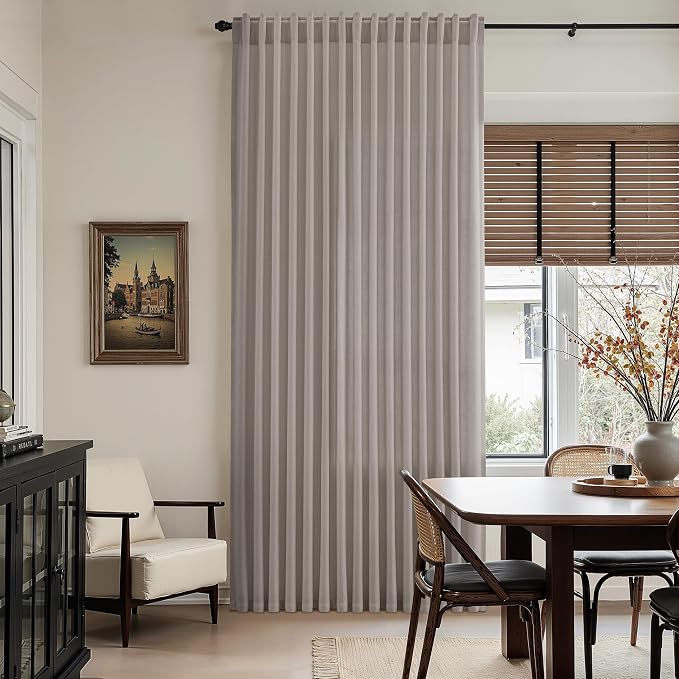 Stone Grey Linen Curtains 108 Inches Long - Image 6