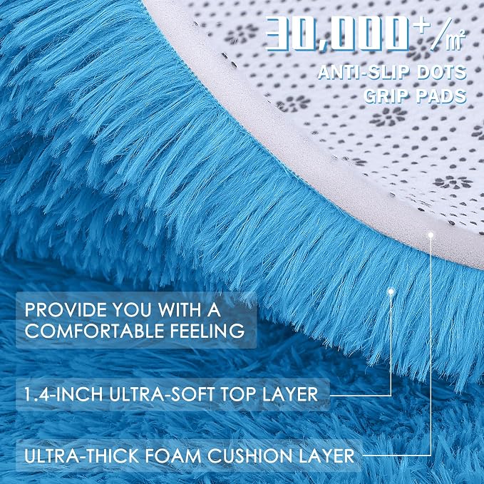 OLANLY 2x3 Machine Washable Small Bedside Rug, Soft Fluffy Shaggy Entryway - Image 7
