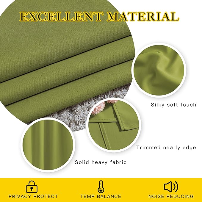 NICETOWN Green Blackout Draperies Curtains - Image 5
