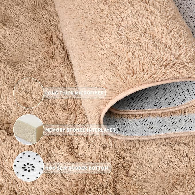 Tepook Super Soft Fluffy Rugs for Living Room, Shag 6x9 Area Rugs for Bedroom - Image 5