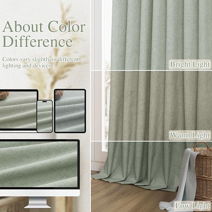 Guken 100% Blackout Curtains 90 Inch Length 2 Panels Set - Image 7