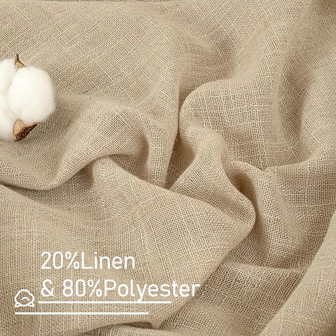 Semi Sheer Linen Curtains 60 Inch Length - Image 2