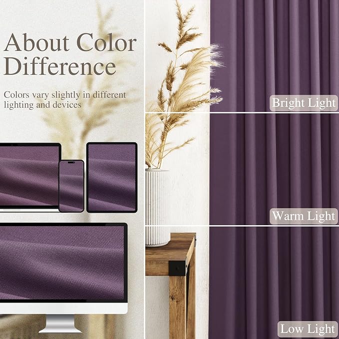 Extra Long Plum Linen Curtains 120 Inch - Image 3
