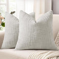 decorUhome Light Grey Chenille Euro Sham Throw Pillow Covers 26x26 Set of 2 by decorUhome