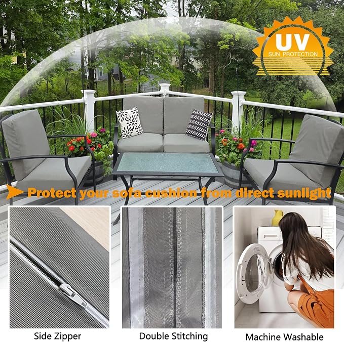 Sqodok Outdoor Cushion Covers 21x19 inch, Wicker Chair - Image 5
