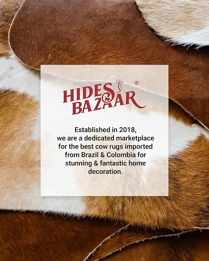 Natural Cowhide Rug for Home & Office Premium Dark Tricolor Cowhide Rug with Unique Dark Brown, Black & White Patterns- Cow Hide Rugs Made with Tanned Leather - Cow Hide Rugs 6x6-7 ft