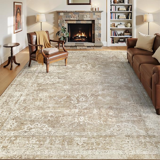 Madane 5x7 Area Rugs for Living Room, Washable Vintage Natural Rug - Image 2