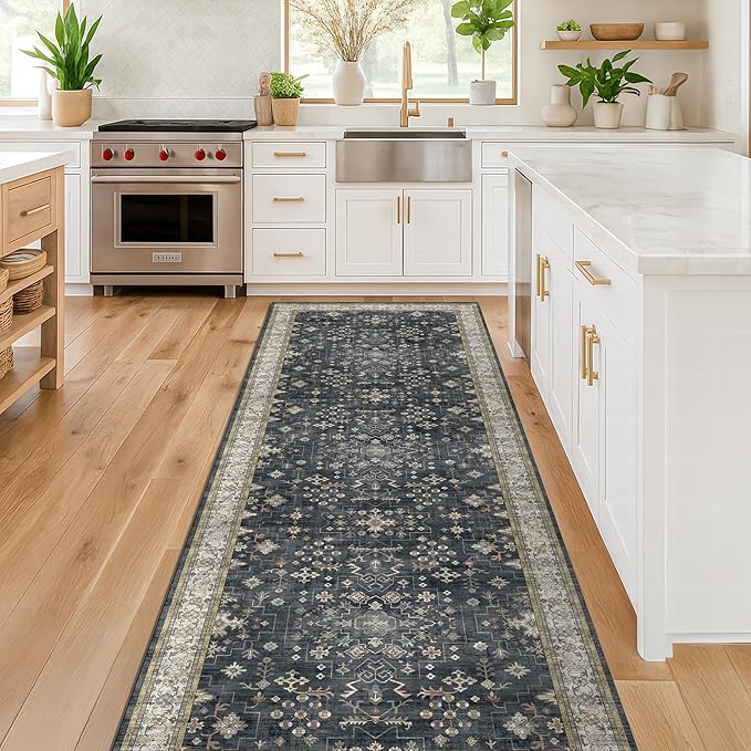 Black 2x7 Long Runner Rugs for Entryway, Throw Runners for Kitchen Hallway - Image 3