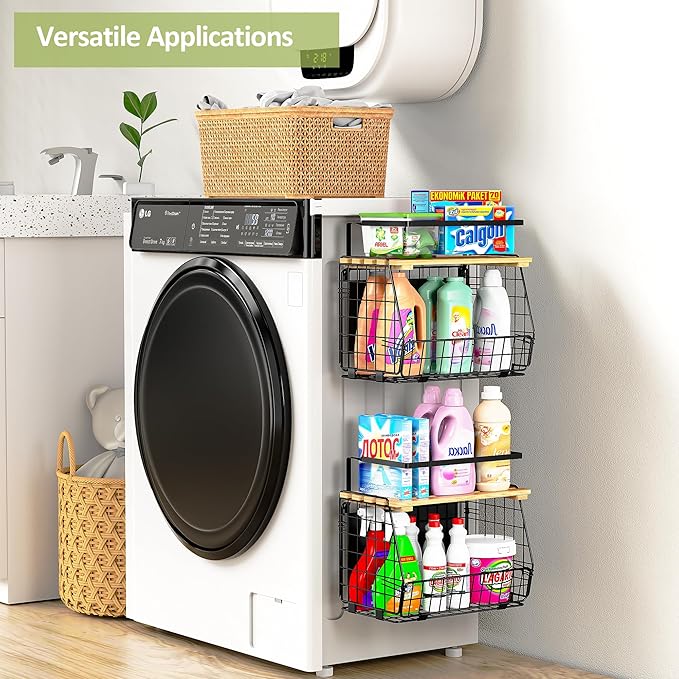 Magnetic Shelf for Fridge: Fruit Potato and Onion Storage Bin - Magnetic Spice Rack for Refrigerator & Kitchen Counter - Pantry Organizers and Storage