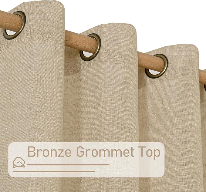 Linen Blended Window Curtains 63 inch Length - Image 3