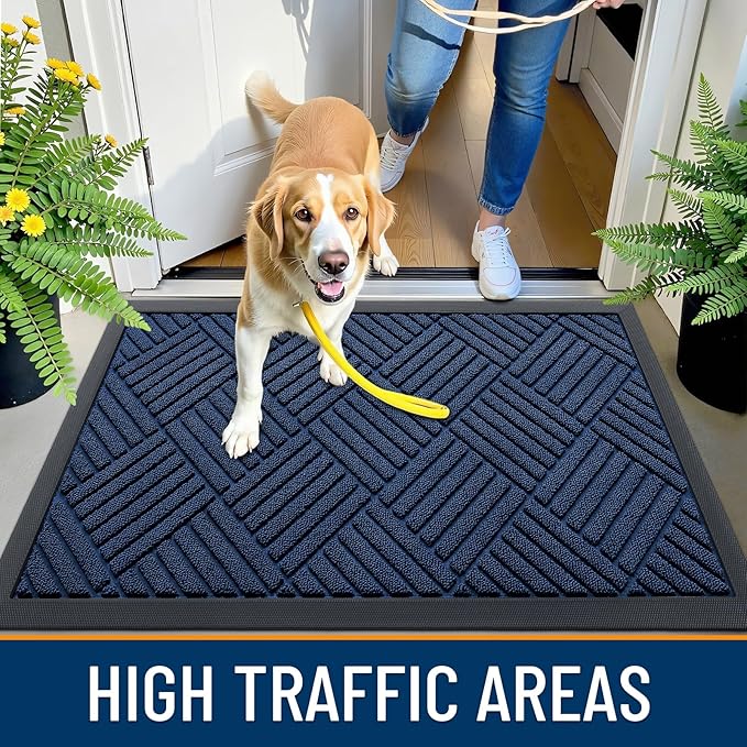 OLANLY Front Door Mat Outside Entrance 47x17, Heavy Duty Sturdy Natural Rubber - Image 5