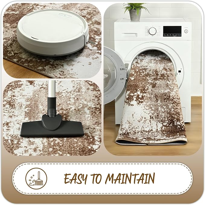2x5 Brown Rug Runners for Hallways Kitchen Non Slip Washable Entryway Runner - Image 5