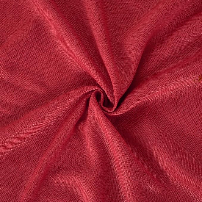 BGment Red Linen Curtains 84 Inch Length 2 Panels Set - Image 9