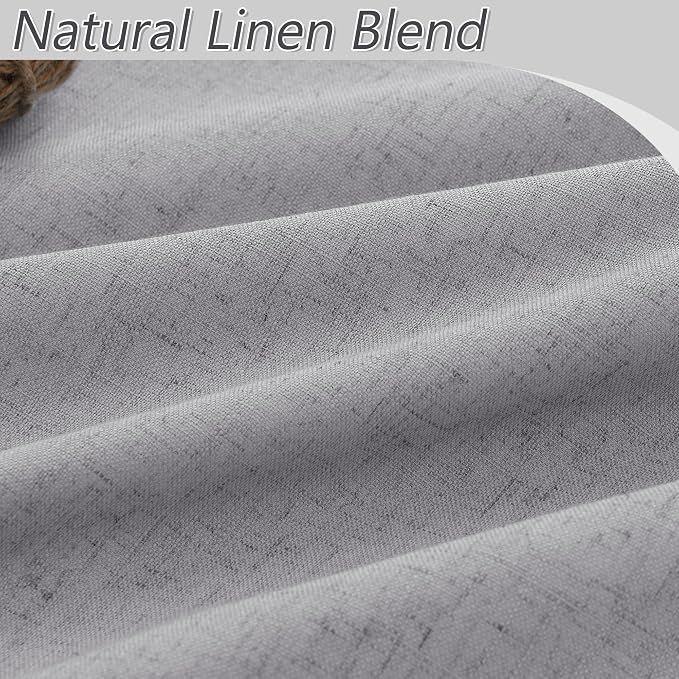 Guken Grey 100% Blackout Curtains 120 Inch Length 2 Panels Set - Image 3