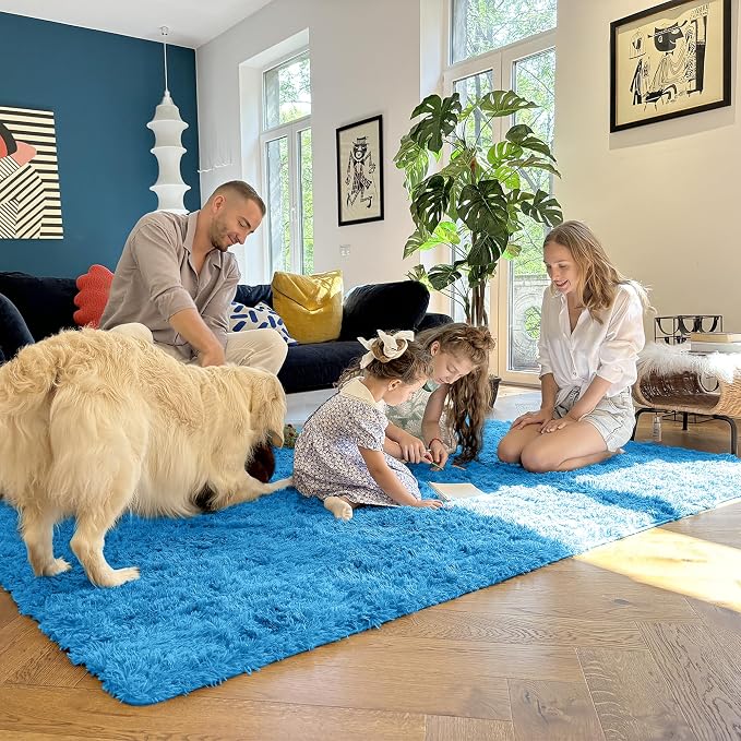 OLANLY 2x3 Machine Washable Small Bedside Rug, Soft Fluffy Shaggy Entryway - Image 6