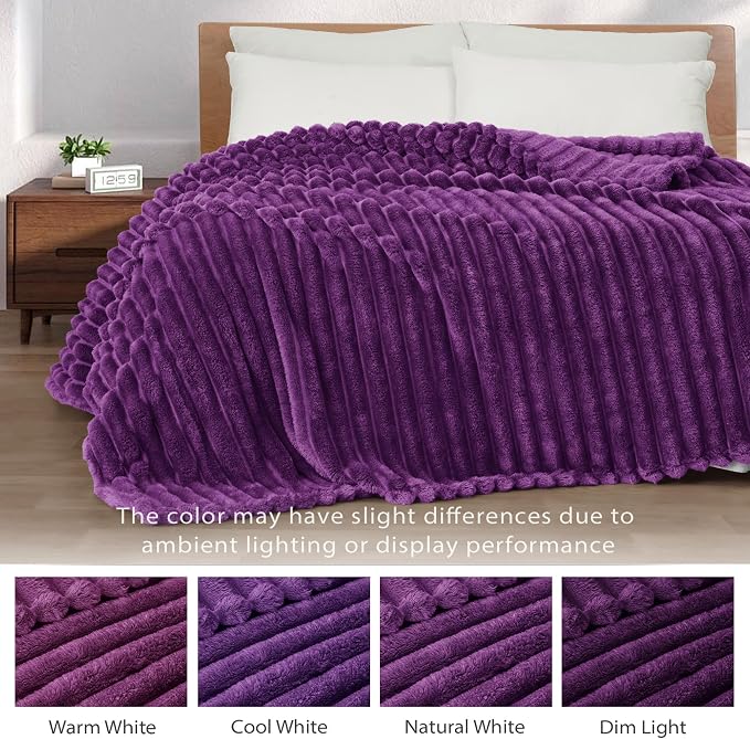 Exclusivo Mezcla Striped King Size Fleece Blanket - Image 3