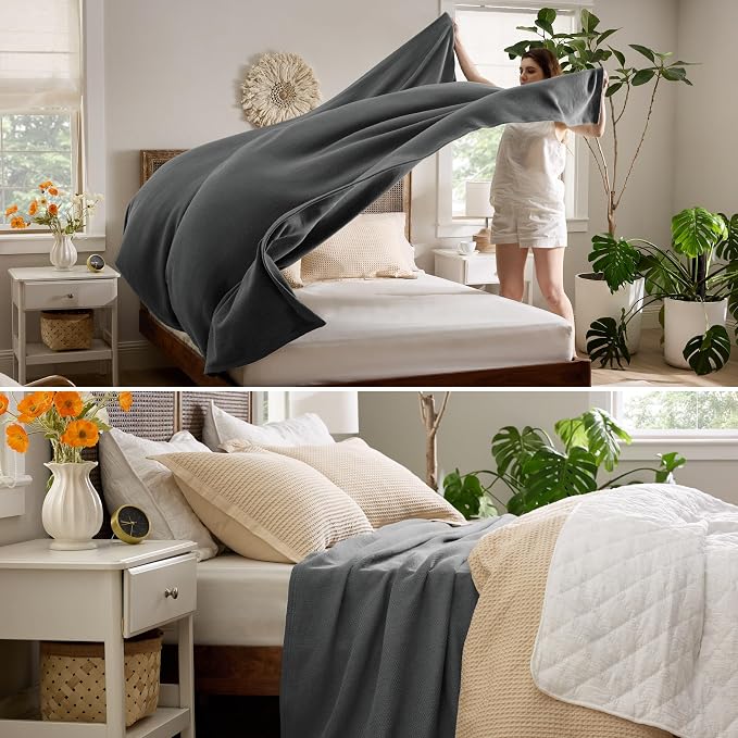 Bedsure GentleSoft 100% Cotton Large Blanket Oversized King - Image 4